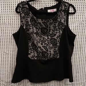 Stretchy Black Lace Top - XL